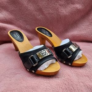 Coach Quinn Wooden Mules / Clogs / Slides
